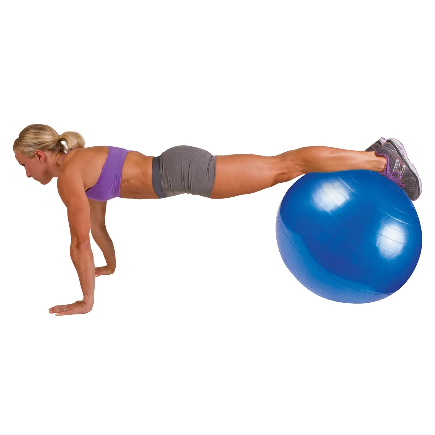 GF-55PRO Professional Grade Core Stability Ball (75 Cm; Blue) & GF-YOGA Yoga Mat with Yoga Position Poster