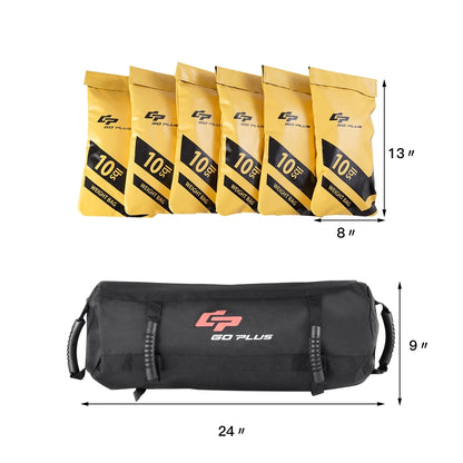 Goplus 60Lbs Body Press Sturdy Fitness Exercise Weighted Sandbags W Filler Bags