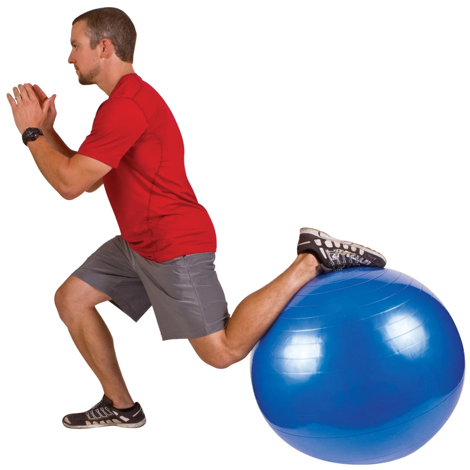GF-55PRO Professional Grade Core Stability Ball (75 Cm; Blue) & GF-YOGA Yoga Mat with Yoga Position Poster