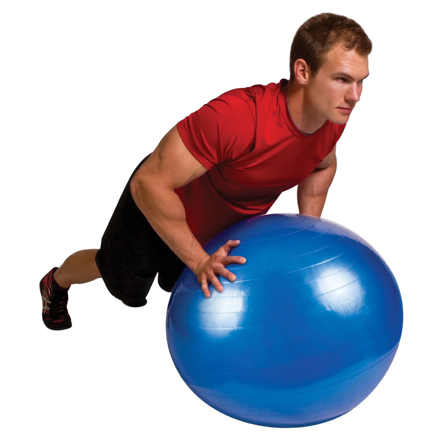 GF-55PRO Professional Grade Core Stability Ball (75 Cm; Blue) & GF-YOGA Yoga Mat with Yoga Position Poster