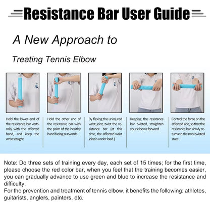 Resistance Twist Bars for Physical Therapy,Weighted Hand Grip Strength Trainer for Injury Recovery,Tennis,Golfer,Elbowtendonitis