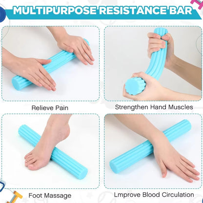 Resistance Twist Bars for Physical Therapy,Weighted Hand Grip Strength Trainer for Injury Recovery,Tennis,Golfer,Elbowtendonitis