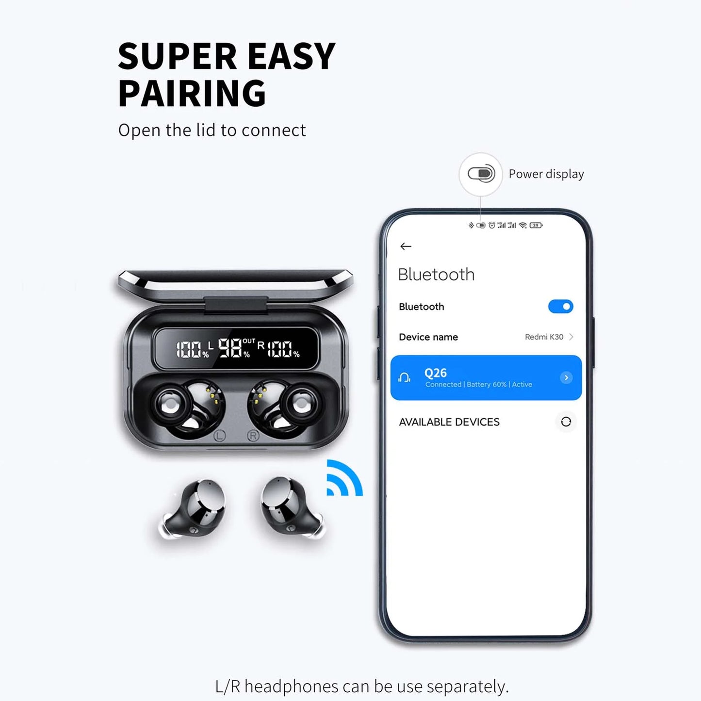 2025 New Wireless Earbuds Bluetooth 5.3 in Ear Stereo Headphones Noise Cancelling for Android Ios 140Hrs Mic USB-C Charging Case LED Battery Display IP7 Waterproof Headset for Workout Running