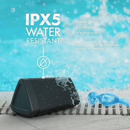 Oontz Angle 3 Portable Bluetooth 5.4 Speaker | 12W Sound, 24-Hr Battery, 100Ft Wireless Range, IPX5 Water-Resistant, Budget-Friendly for Travel, Outdoor & Home (Black)