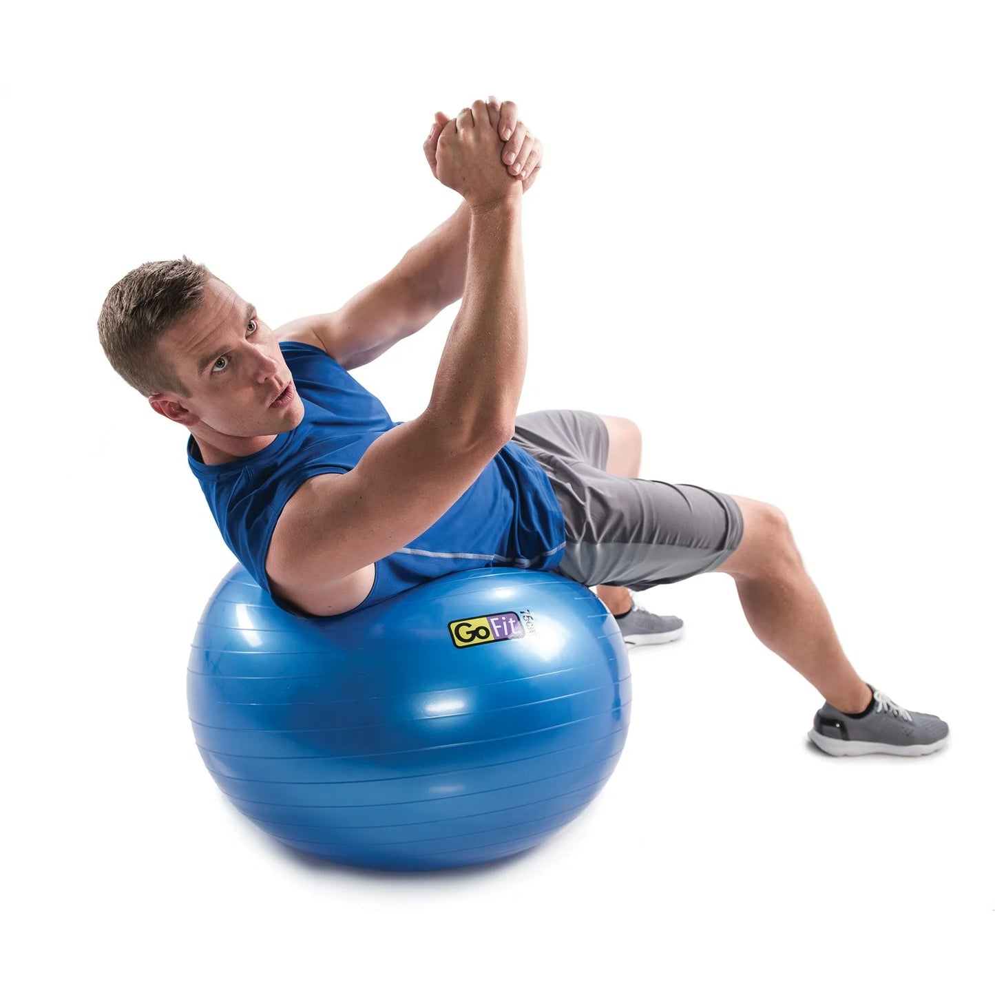 GF-55PRO Professional Grade Core Stability Ball (75 Cm; Blue) & GF-YOGA Yoga Mat with Yoga Position Poster